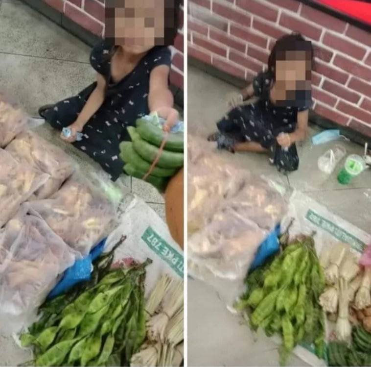 6岁女童被放在银行外卖菜 警逮捕39岁吸毒母亲