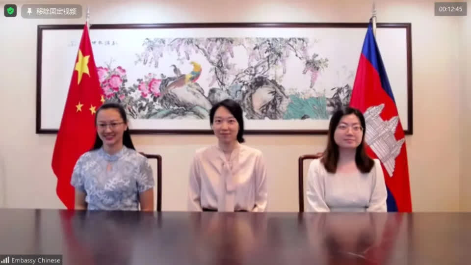 驻柬使馆青年外交官同柬孔子学院学生在线交流中国新春文化