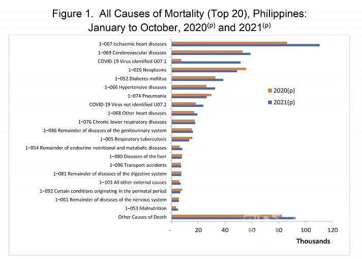 菲律宾统计局公布十大病故死因：新冠肺炎高居第3位，已超过癌症！
