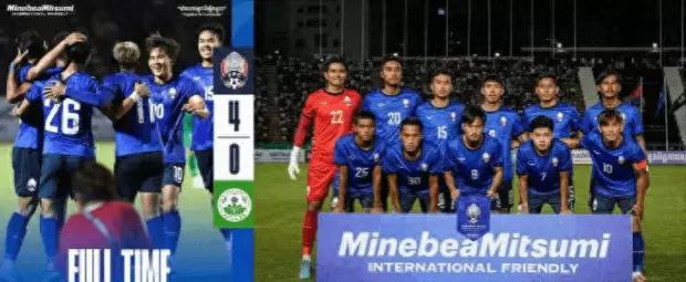 柬埔寨国足4比0战胜澳门队洪森父子祝贺